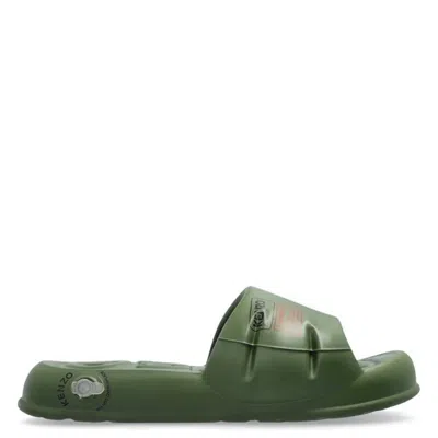 Kenzo Logo Embossed Splash Mules In Green