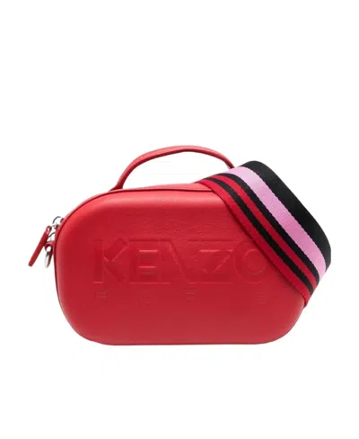 Kenzo Logo-embossed Tote Bag In Red