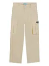Kenzo Logo-embroidered Cargo Trousers In Neutral