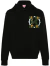 KENZO LOGO-EMBROIDERED COTTON HOODIE