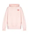 Kenzo Logo-embroidered Cotton Hoodie In Pink