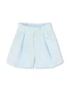 Kenzo Logo-embroidered Cotton Shorts In Blue
