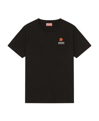 Kenzo Logo-embroidered Cotton T-shirt In Black