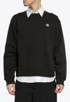 Kenzo Happy Tiger Embroidered Classic Sweatshirt Sweatshirts Black In Black