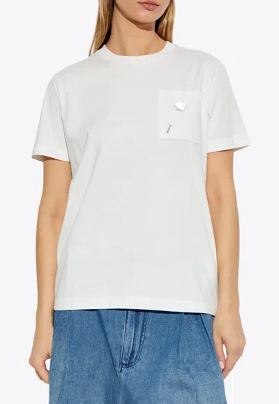 Kenzo Logo-embroidered Crewneck T-shirt In White