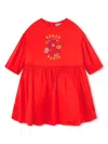 Kenzo Logo-embroidered Dress In Red