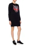 Kenzo Logo-embroidered Dress In Black