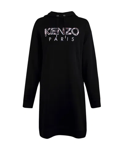 Kenzo Logo Embroidered Dress In Black