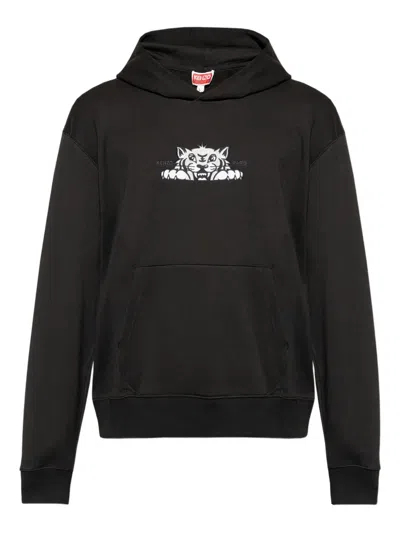 KENZO LOGO-EMBROIDERED HOODIE