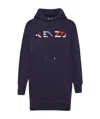 Kenzo Logo-embroidered Hoodie In Black