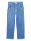Kenzo Logo-embroidered Jeans In Blue
