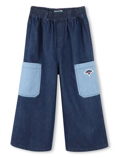 Kenzo Kids' Elastic Waist Jeans In Blue