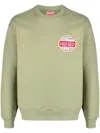 Kenzo Logo-embroidered Long-sleeve Sweatshirt In Green