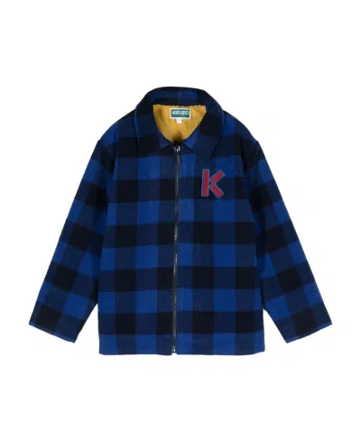 KENZO KENZO KIDS CHECKED ZIP-UP JACKET
