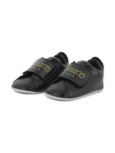 Kenzo Babies' Logo-embroidered Pre-walkers In Black