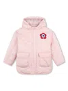Kenzo Logo-embroidered Quilted Jacket In Pink