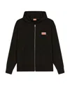 Kenzo Logo-embroidered Stretch-cotton Hoodie In Black