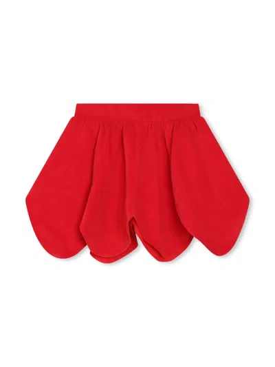 Kenzo Kids' Logo-embroidered Stretch-cotton Skirt In Red