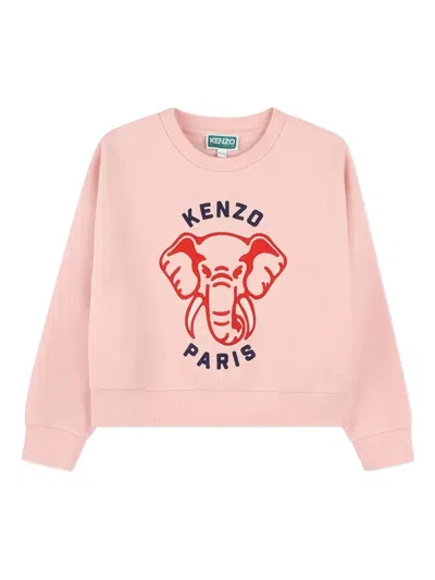 Kenzo Sweatshirt Mit Logo-stickerei In Pink