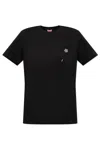 Kenzo 'boke Flower 2,0' Black Crewneck T-shirt With Logo Patch On The Front And Logo Lettering On The Rear In Black