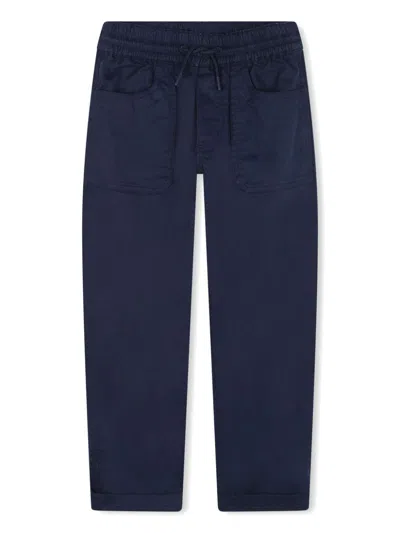 Kenzo Kids' Logo-embroidered Track Pants In Blue