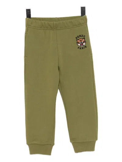 Kenzo Babies' Logo-embroidered Track Trousers In Green