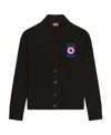 Kenzo Logo-embroidered V-neck Cardigan In Black