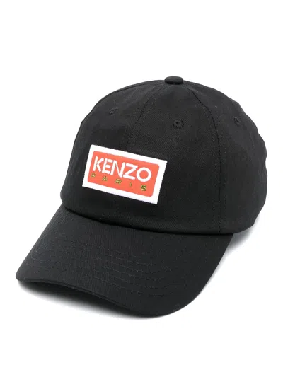 Kenzo Logo Embroidery Cap In Black