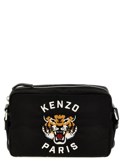 Kenzo Logo Embroidery Shoulder Strap In Black