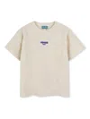 Kenzo Logo-embroidery T-shirt In Neutrals