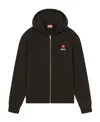 Kenzo Logo-embroidery Zip-up Hoodie In Black