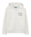 Kenzo Logo-embroidery Zipped Hoodie In White