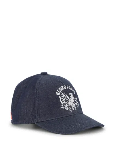 Kenzo Kids' Logo Graphic Baseball Cap In Blue