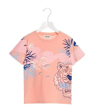 Kenzo Logo Graphic Print T-shirt In Pink