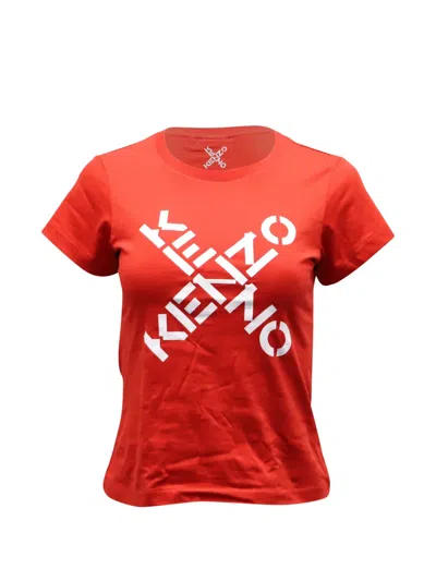 Pre-owned Kenzo Logo Graphic T-shirt In Red