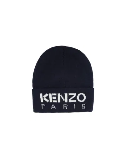 Kenzo Logo Hat In Blue