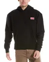 Kenzo Black Hoodie With Logo Print At The Front And Back In Stretch Cotton Man In Black