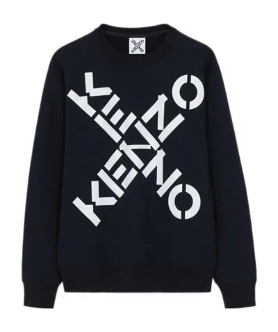 Kenzo Logo Intarsia Jumper In Black