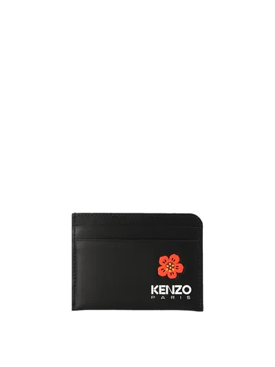 KENZO LOGO LEATHER CARD HOLDER