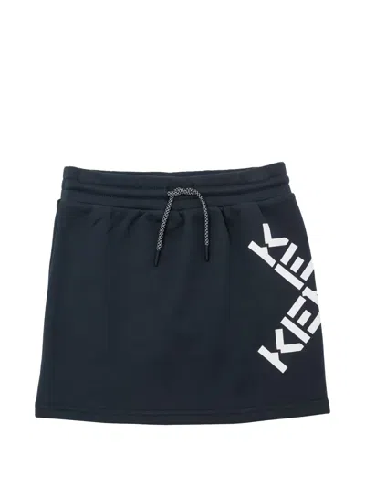 Kenzo Kids' Logo Mini Skirt In Blue