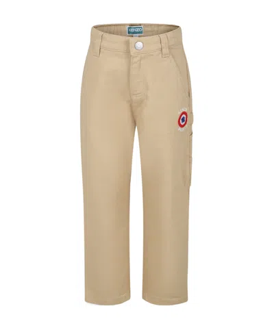 Kenzo Logo Pants In Nude