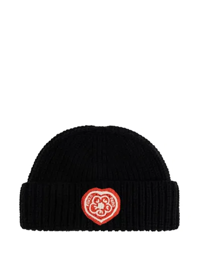 Kenzo Logo Patch Beanie In Black