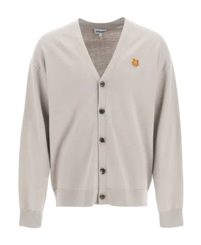 Kenzo Logo-patch Button-up Cardigan In White