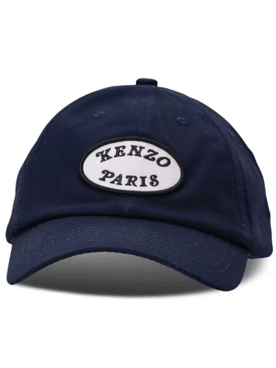 Kenzo Logo-patch Cap In Blue