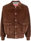 Kenzo Logo-patch Corduroy Jacket In Brown