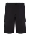 Kenzo Logo-patch Cotton Bermuda Shorts In Black