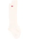 Kenzo Logo-patch Cotton-blend Socks In Neutrals