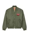 Kenzo Logo-patch Cotton Bomber Jacket In Green