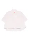 Kenzo Logo-patch Cotton Shirt In Neutral