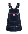 Kenzo Logo-patch Denim Dungaree Top In Black